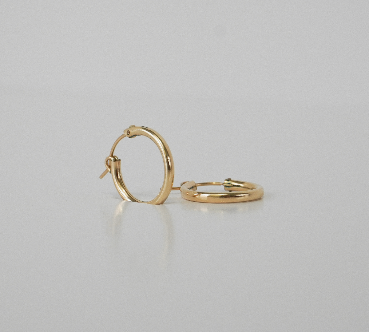 14k Solid Gold Thin Hoop Earrings