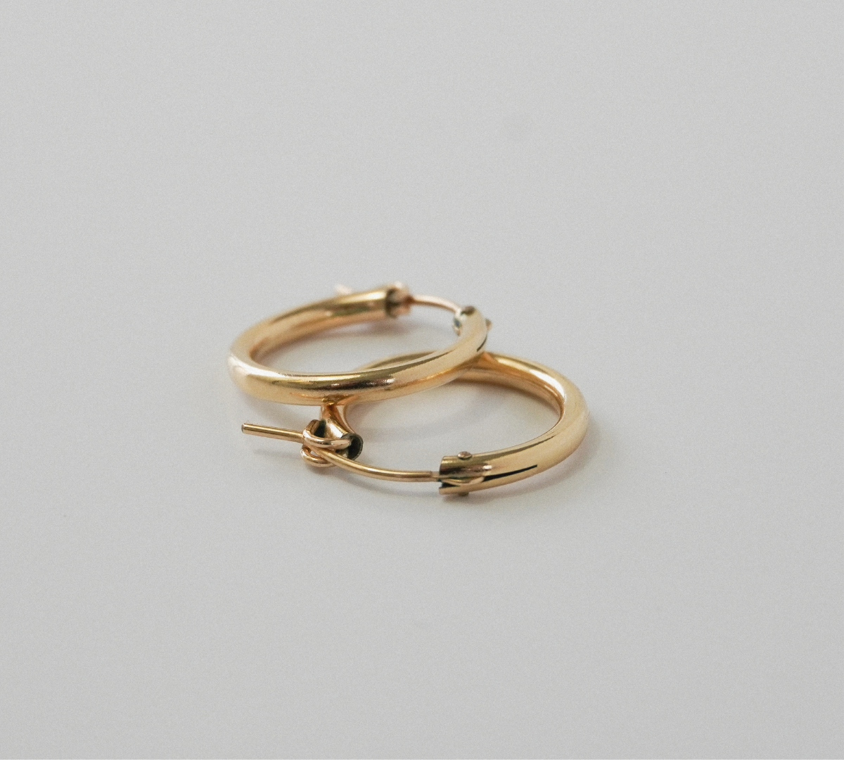 14k Solid Gold Thin Hoop Earrings