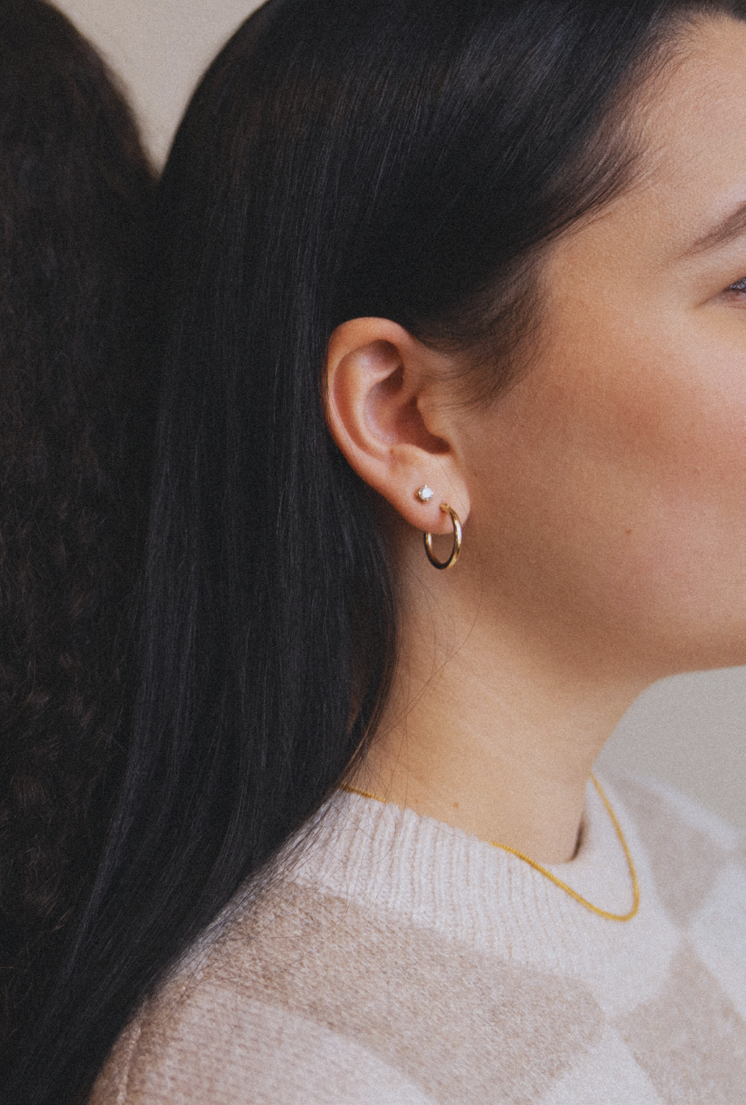 14k Solid Gold Thin Hoop Earrings