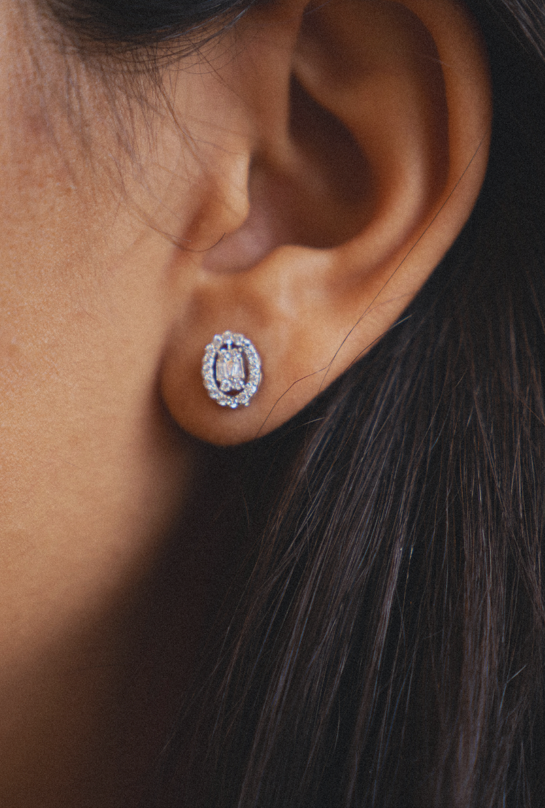 Oval Diamond Studs