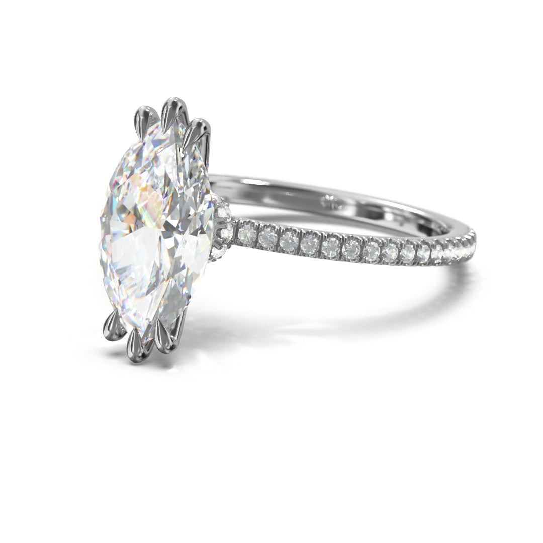 Marquise Cut Celestial Engagement Ring