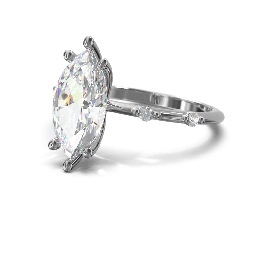 Marquise Cut Regal Engagement Ring