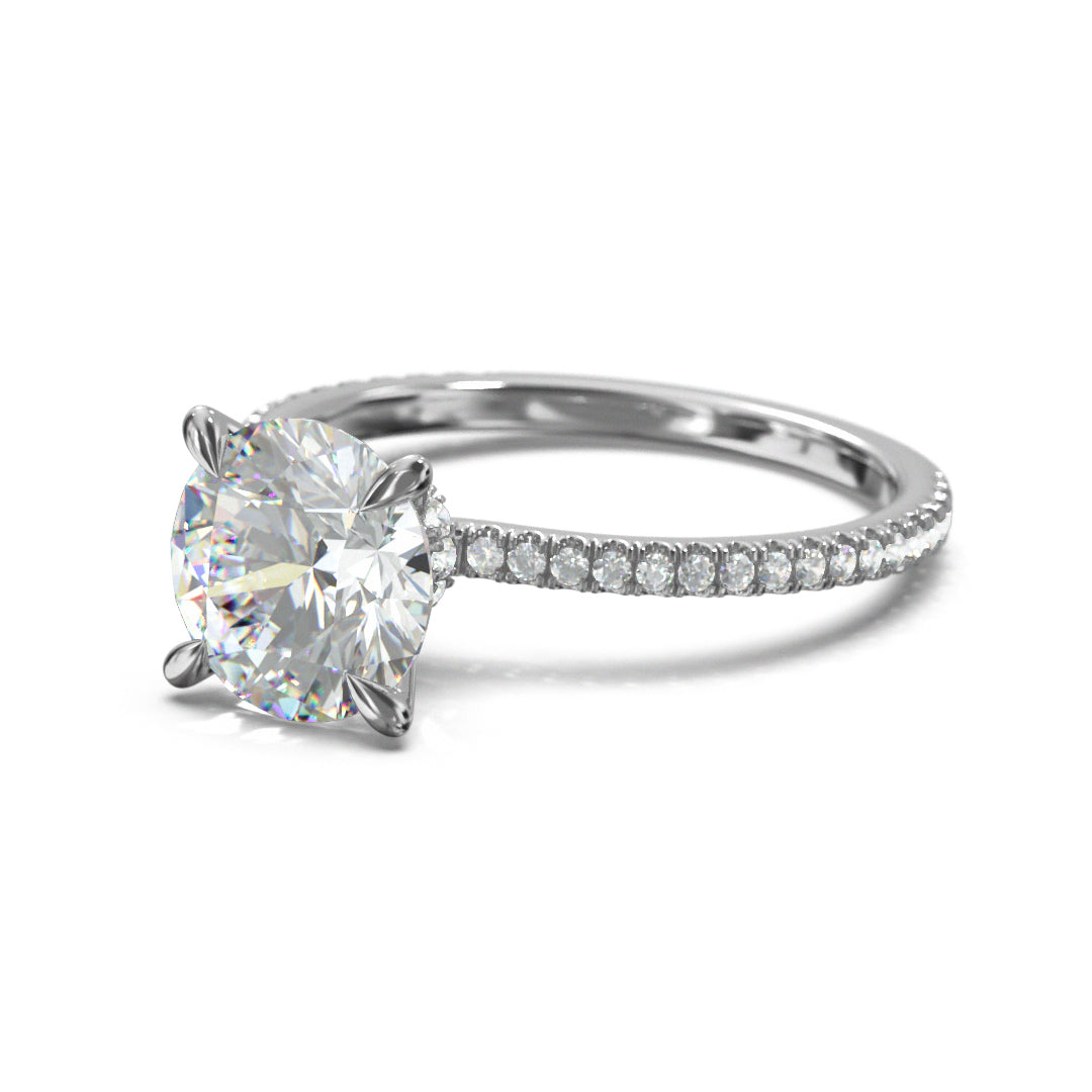 Round Cut Celestial Engagement Ring