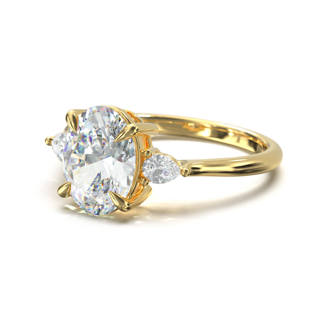 Oval Cut Trident Engagement Ring