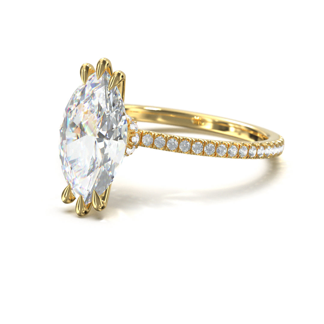 Marquise Cut Celestial Engagement Ring