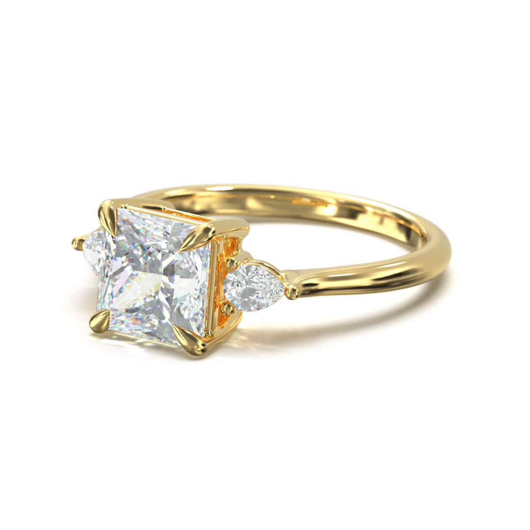 Princess Cut Trident Engagement Ring