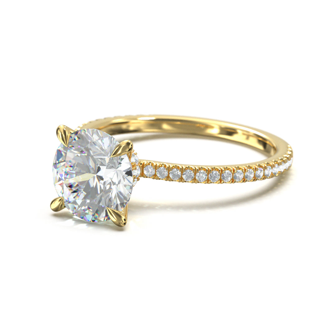 Round Cut Celestial Engagement Ring