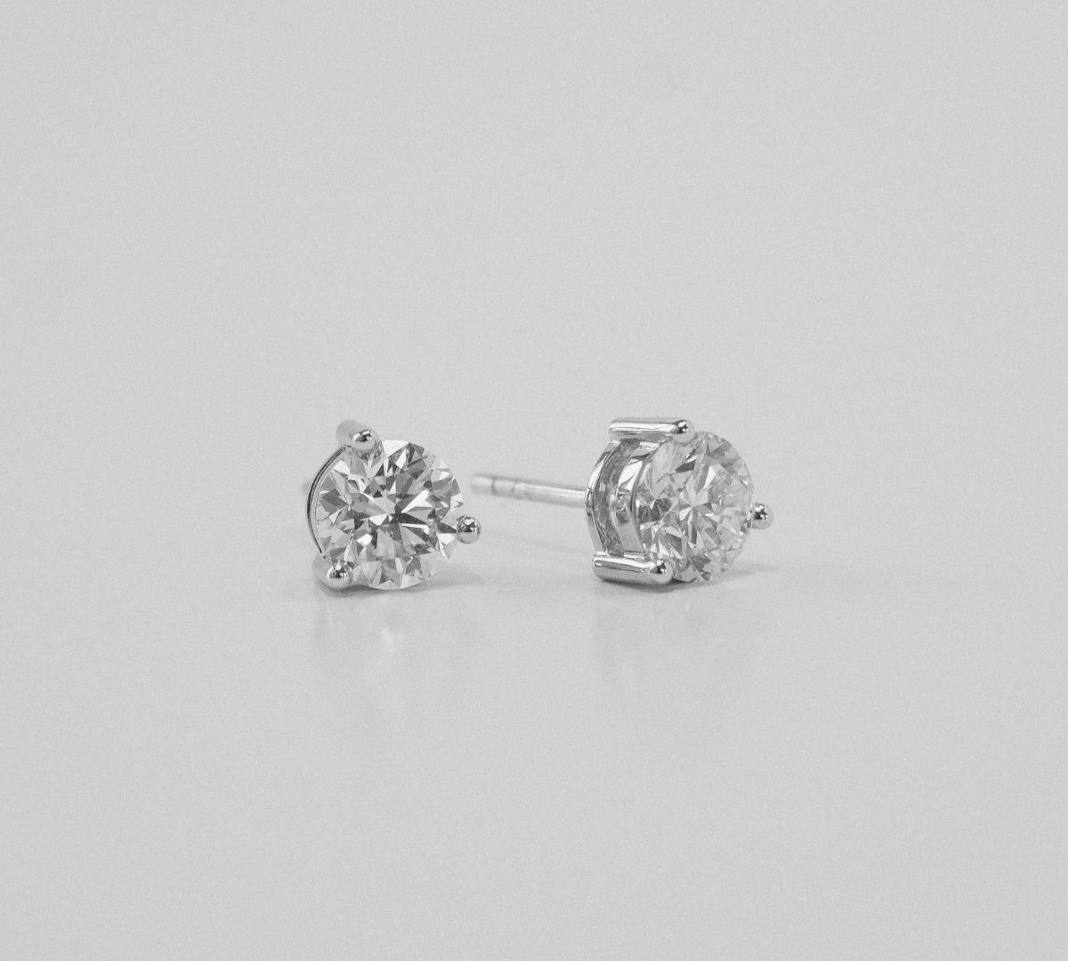 3 Prong Diamond Studs
