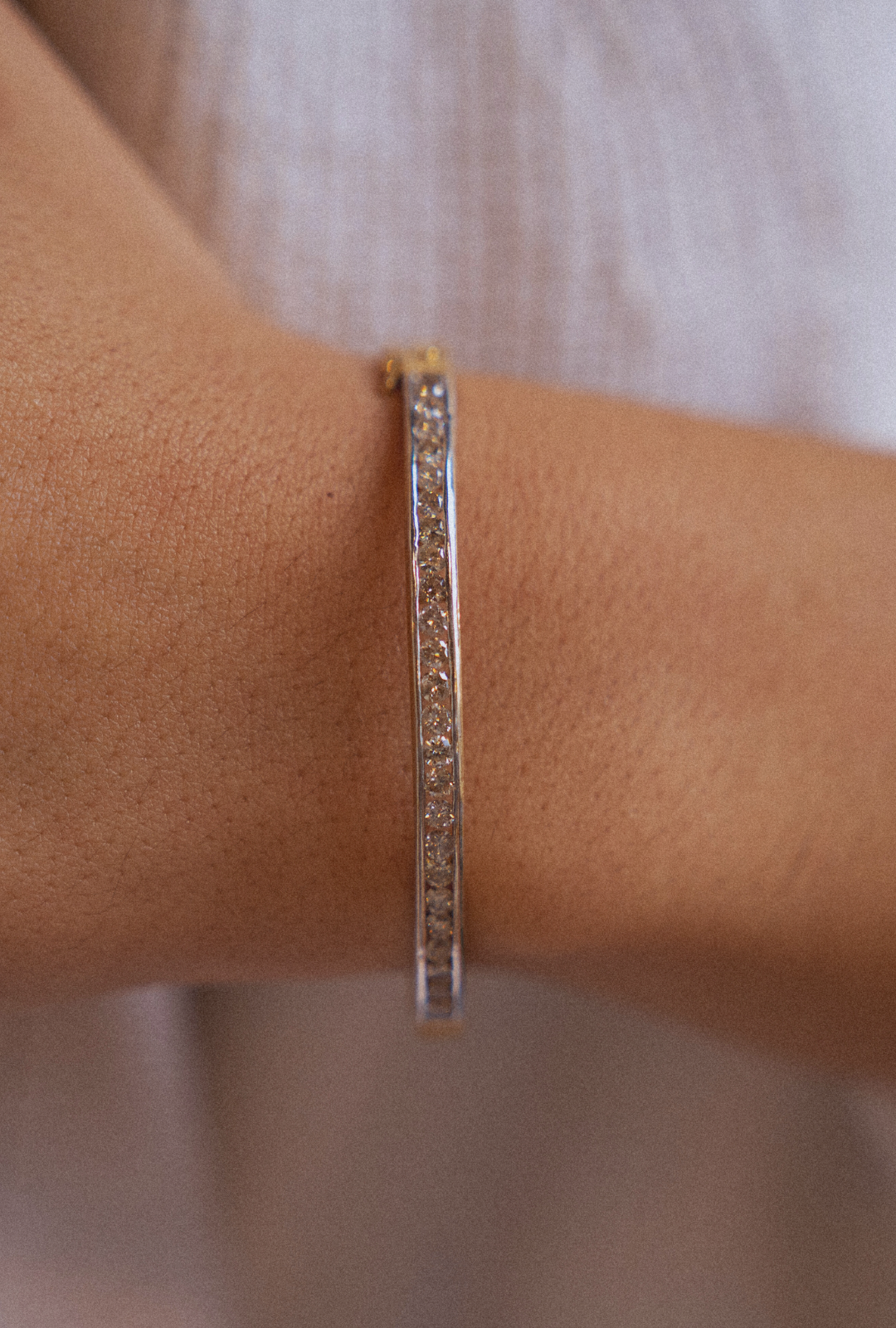 14k Gold Diamond Bangle