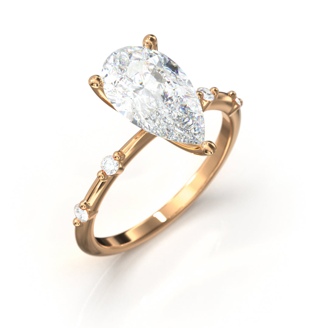 Pear Cut Regal Engagement Ring
