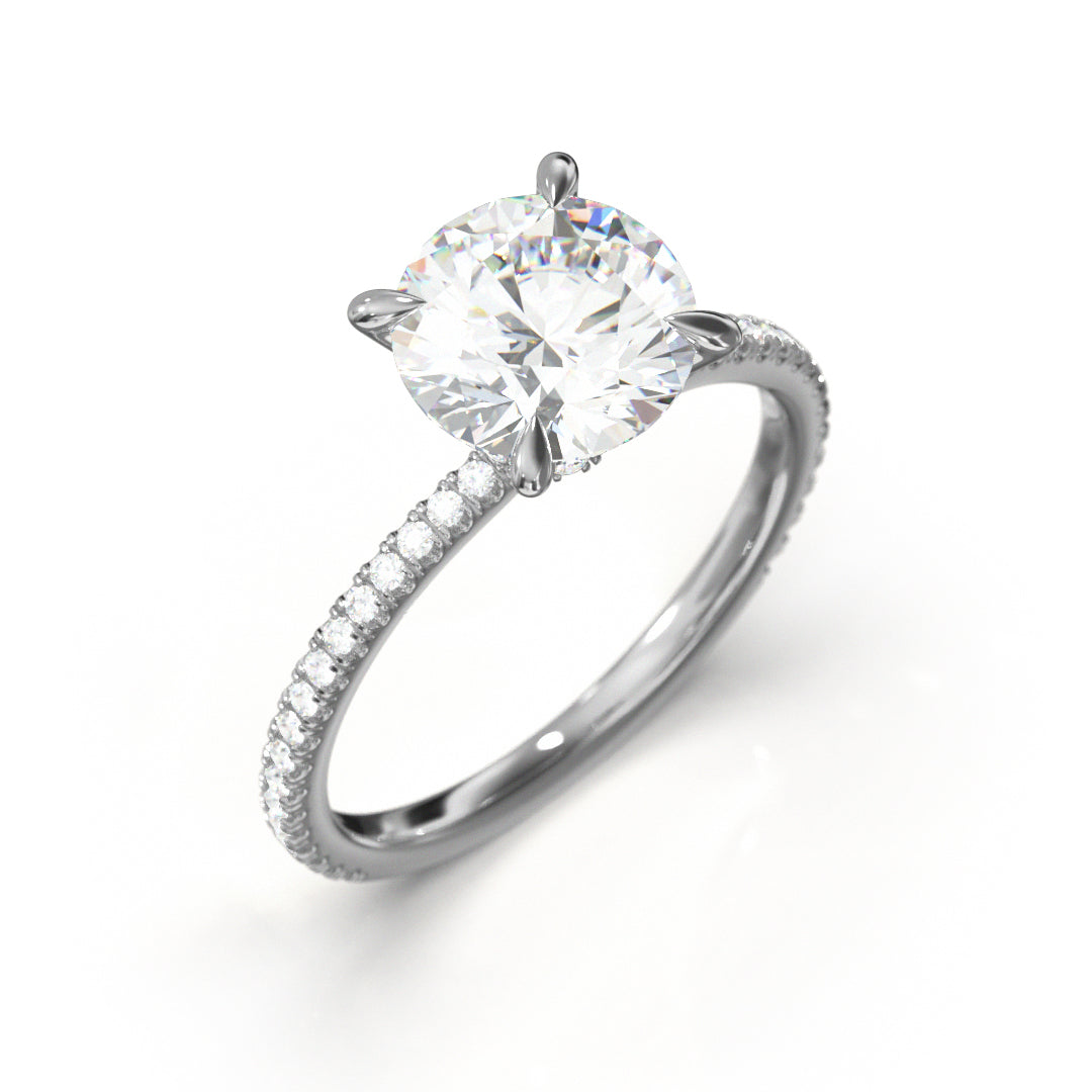 Round Cut Celestial Engagement Ring