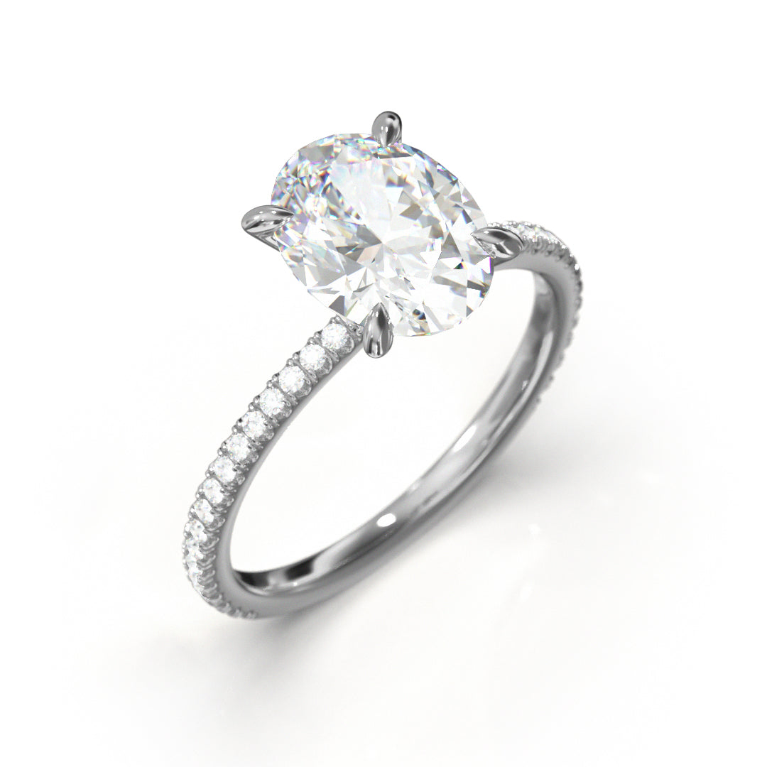Oval Cut Celestial Engagement Ring