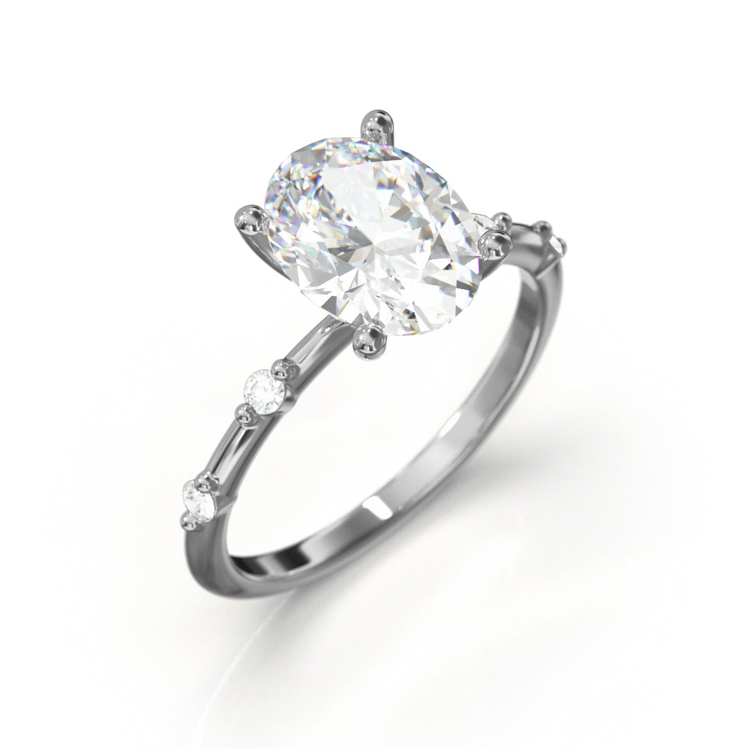 Oval Cut Regal Engagement Ring