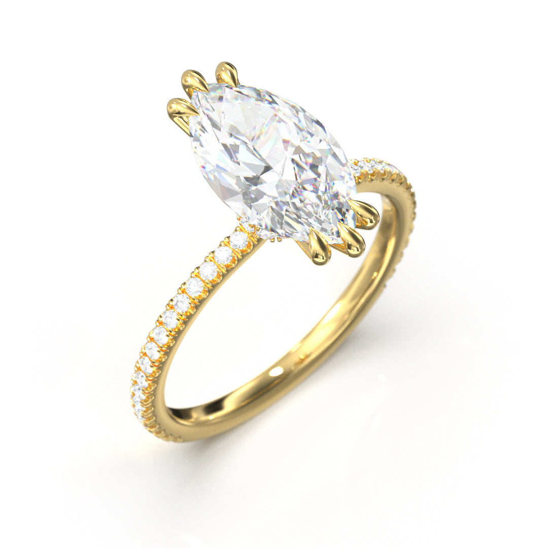 Marquise Cut Celestial Engagement Ring