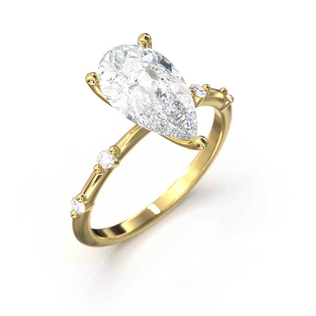 Pear Cut Regal Engagement Ring