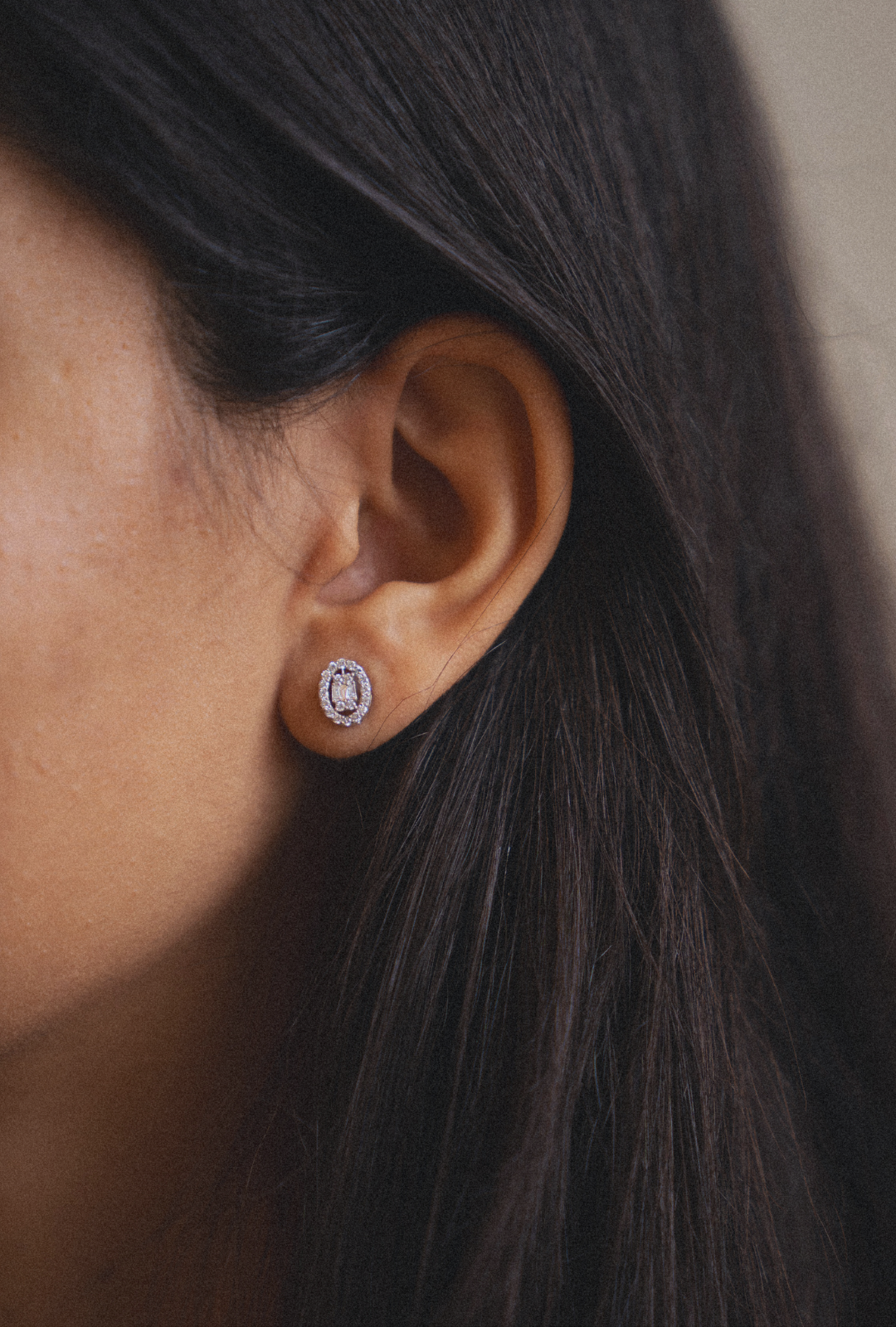 Oval Diamond Studs