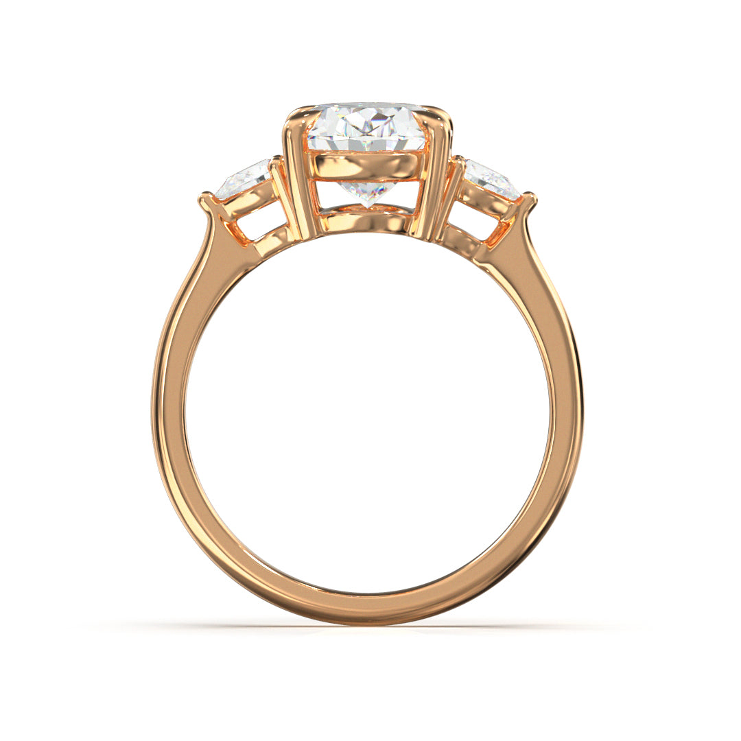 Oval Cut Trident Engagement Ring