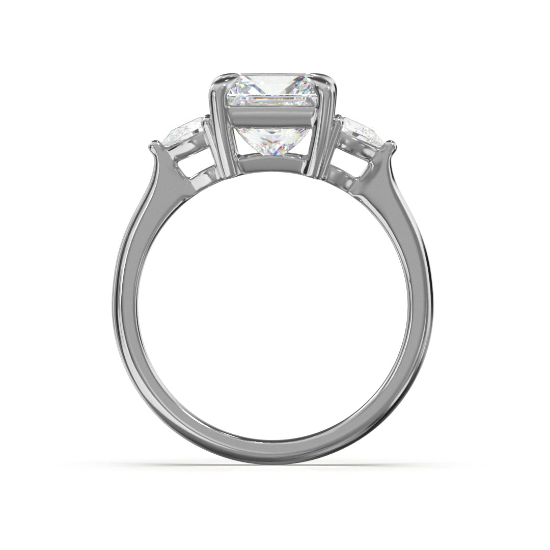 Princess Cut Trident Engagement Ring