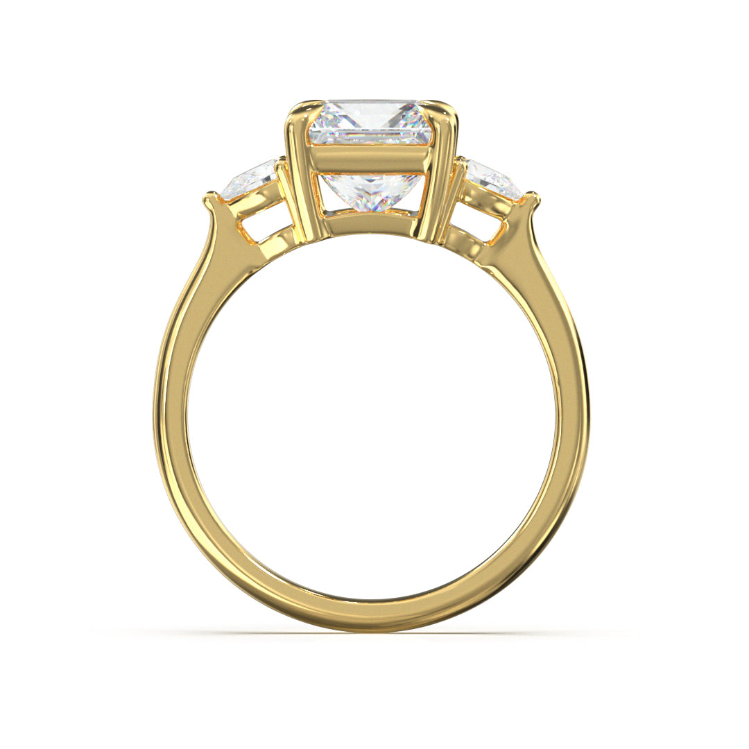 Princess Cut Trident Engagement Ring