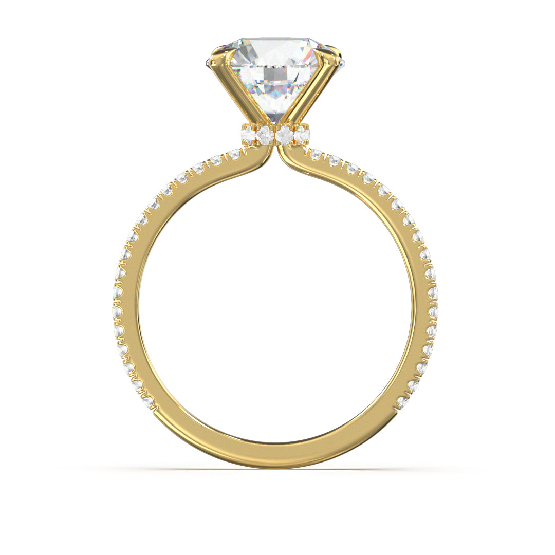 Round Cut Celestial Engagement Ring