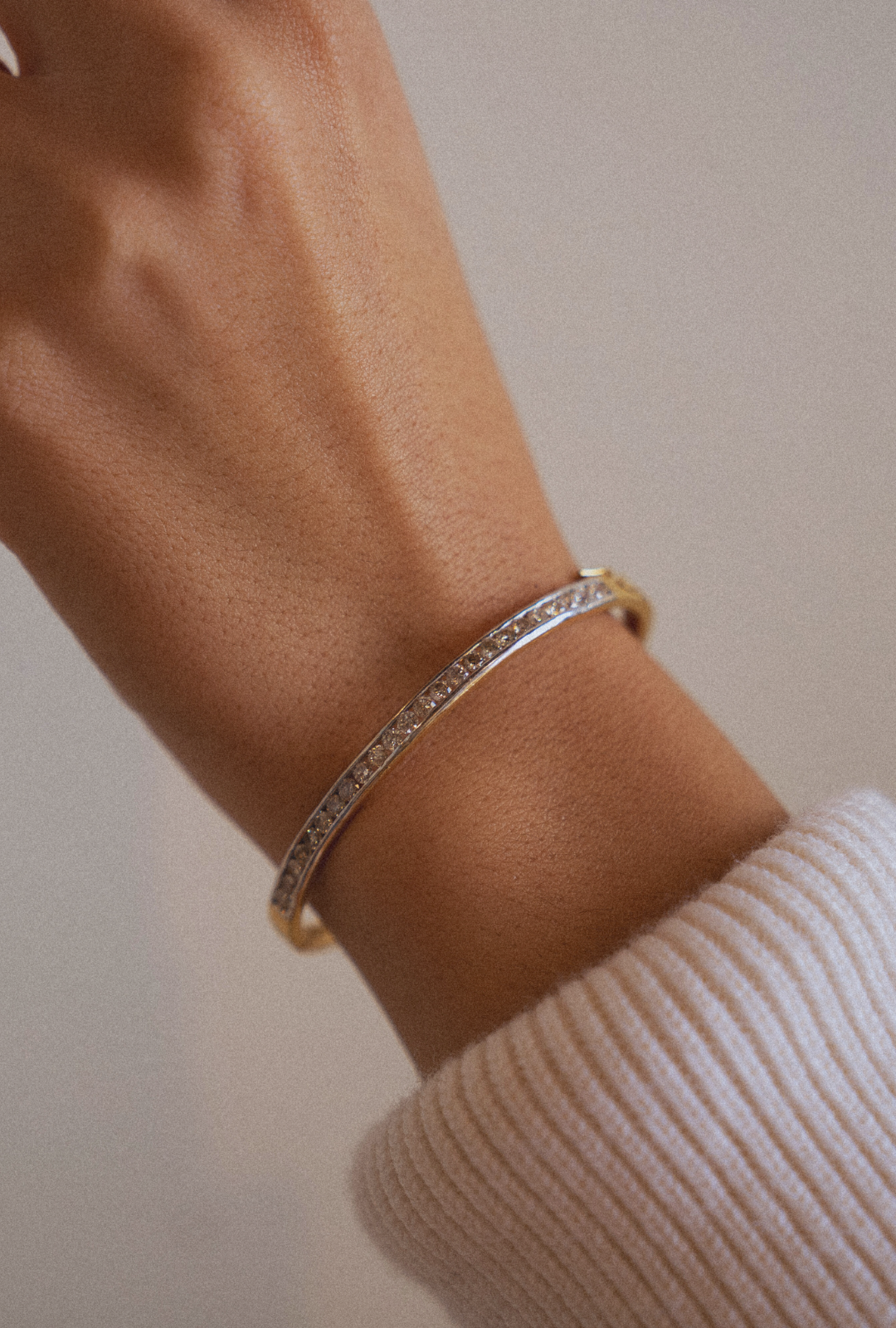 14k Gold Diamond Bangle
