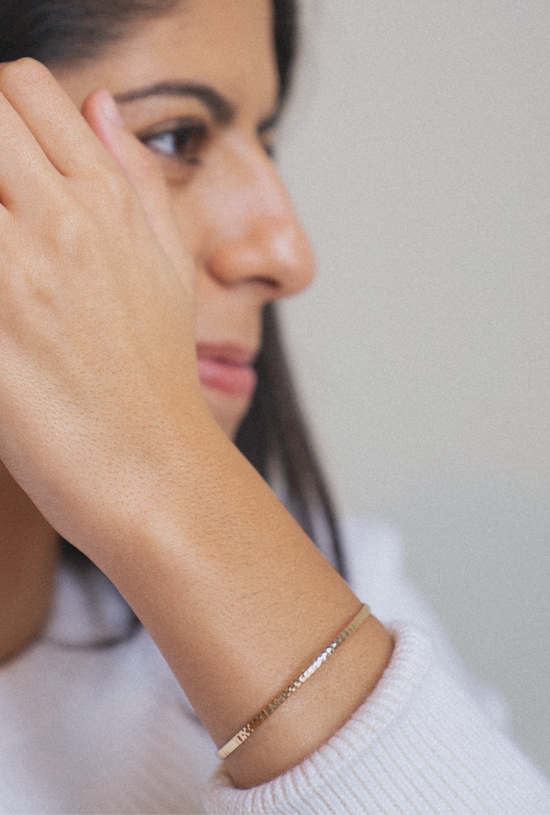 14k Gold Textured Bangle