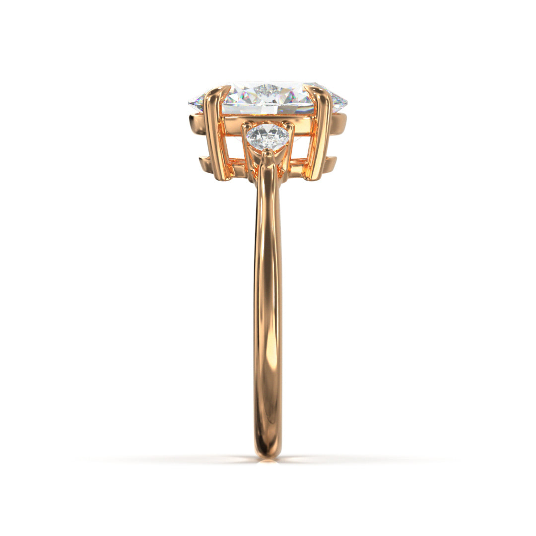 Oval Cut Trident Engagement Ring