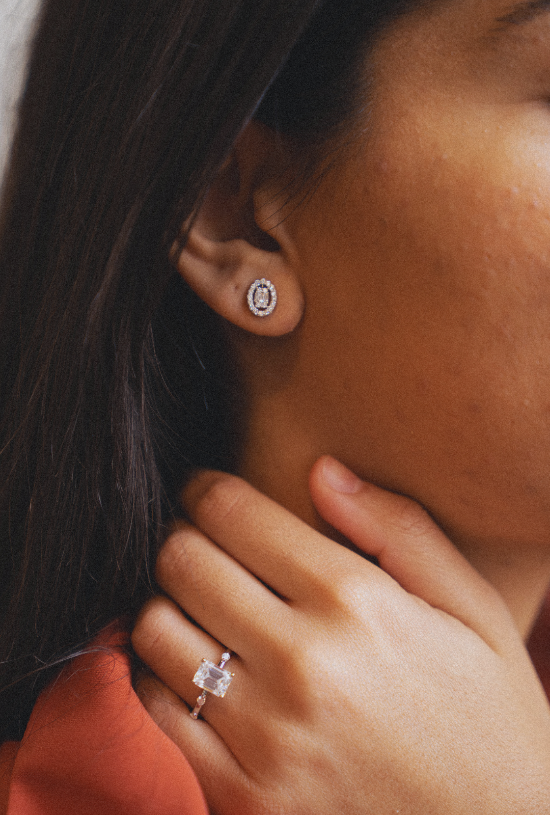 Oval Diamond Studs