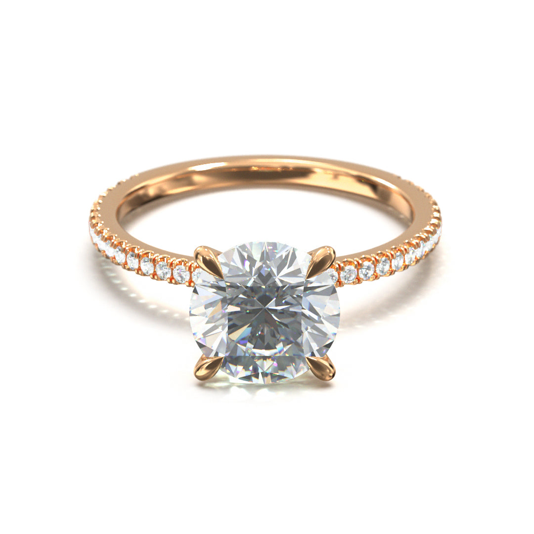 Round Cut Celestial Engagement Ring