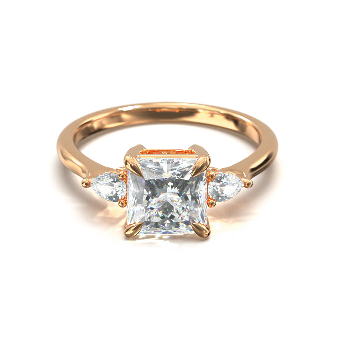 Princess Cut Trident Engagement Ring
