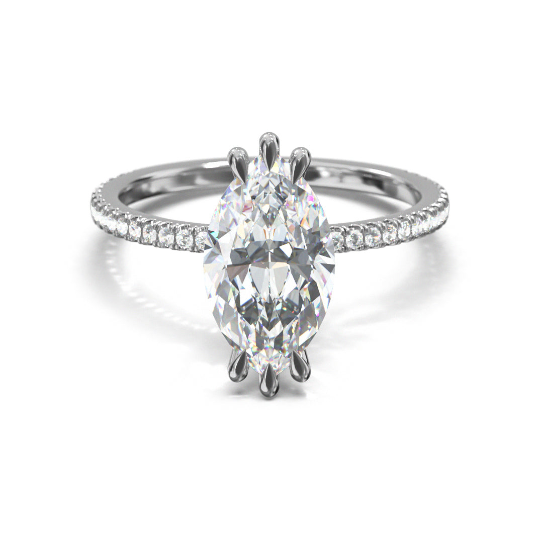 Marquise Cut Celestial Engagement Ring