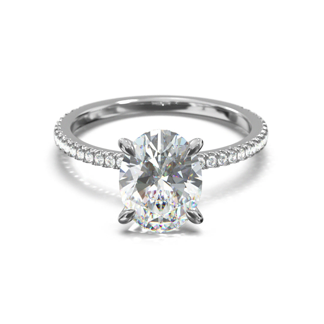 Oval Cut Celestial Engagement Ring