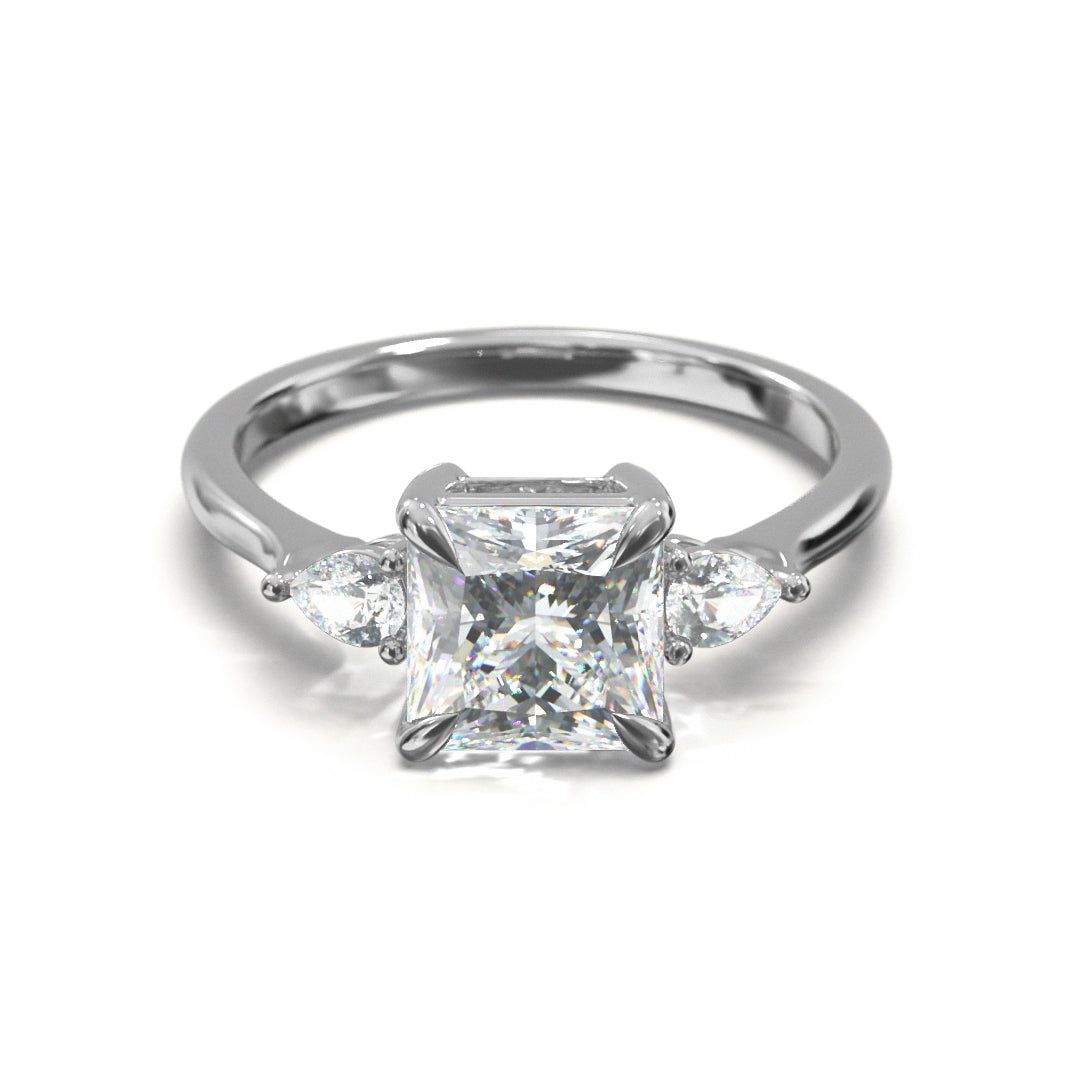 Princess Cut Trident Engagement Ring