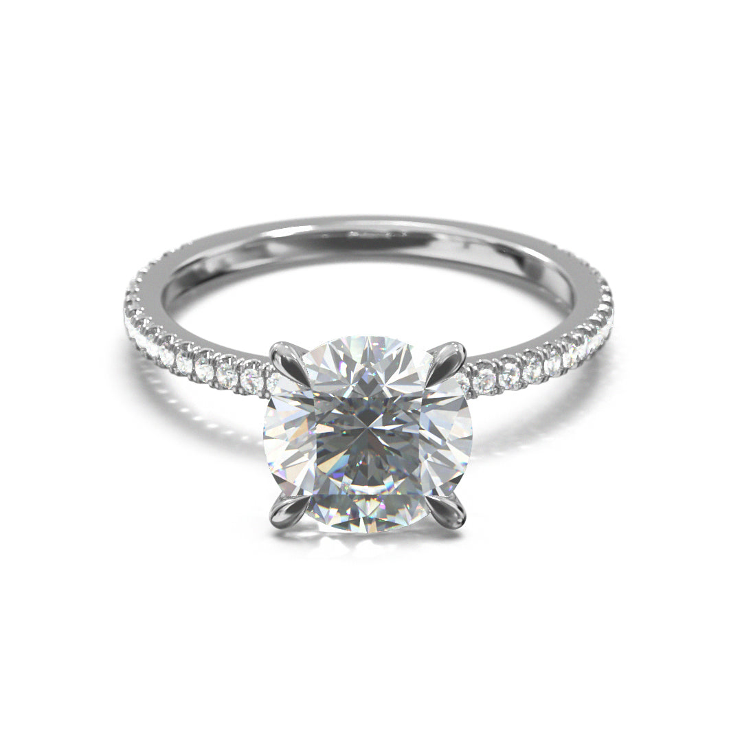Round Cut Celestial Engagement Ring