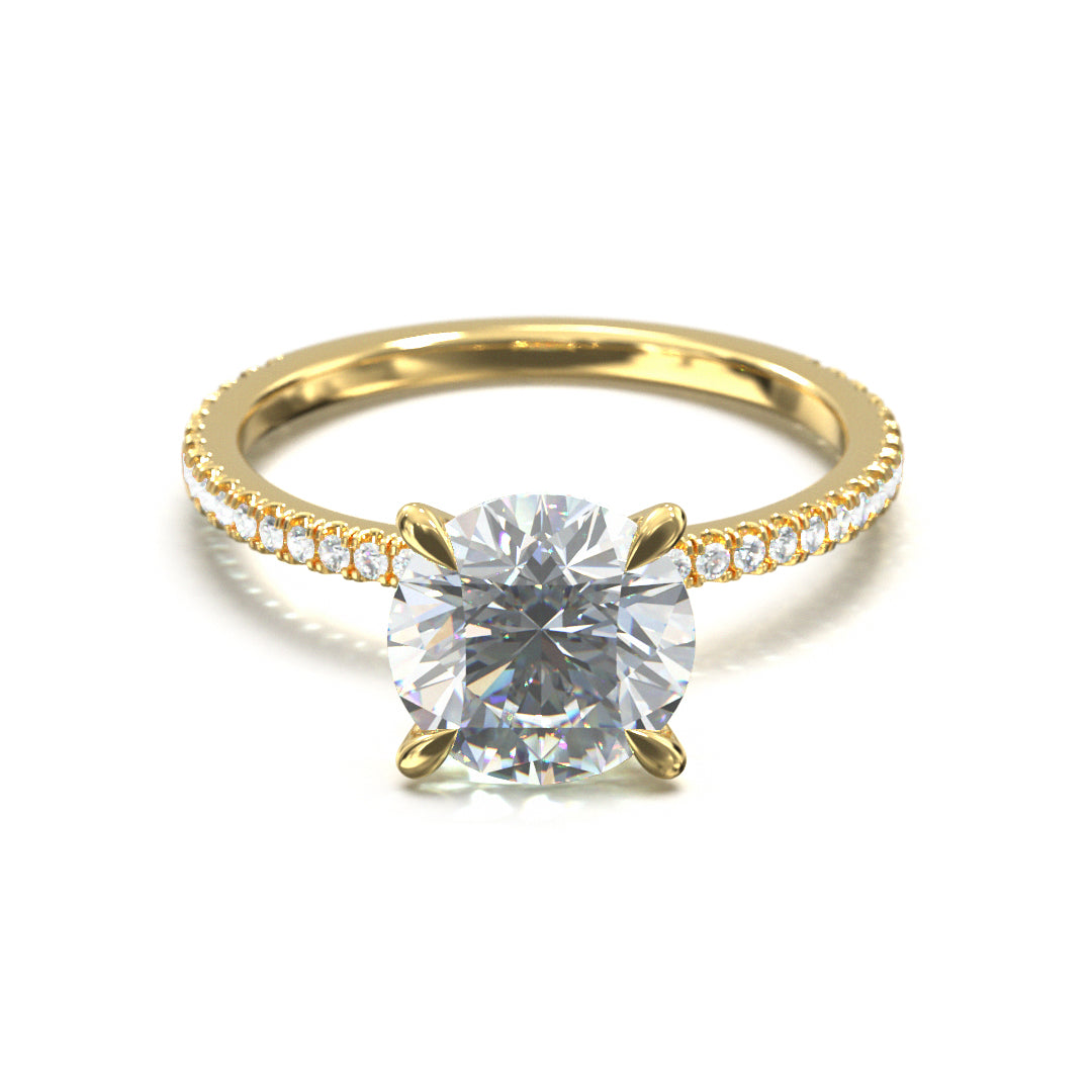 Round Cut Celestial Engagement Ring