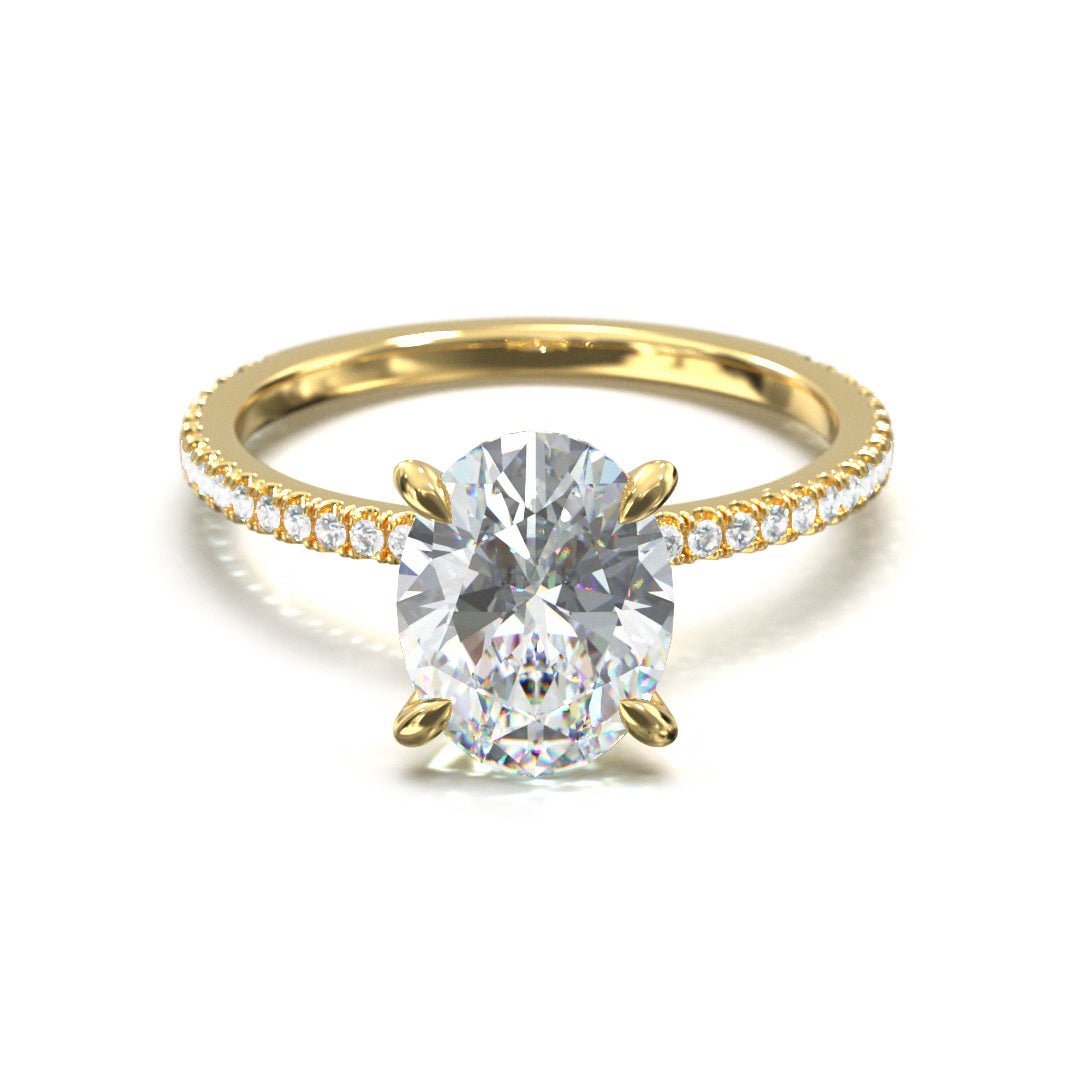 Oval Cut Celestial Engagement Ring