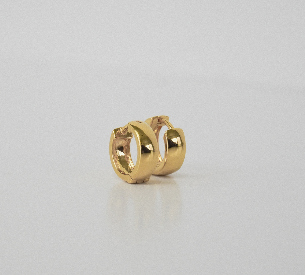 14k Solid Gold Thick Hoop Earrings