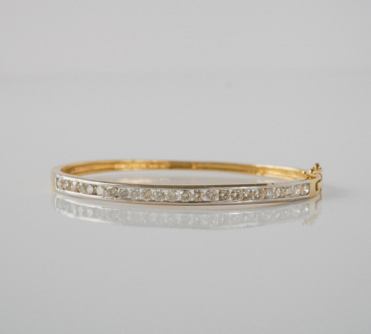 14k Gold Diamond Bangle