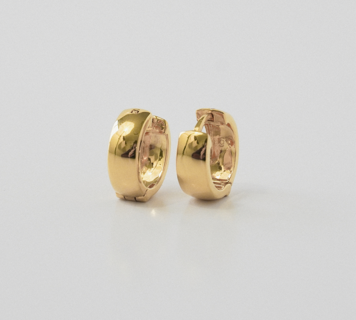 14k Solid Gold Thick Hoop Earrings