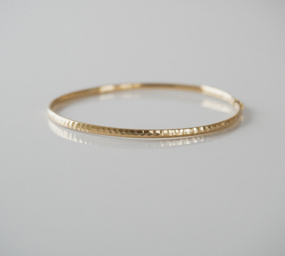 14k Gold Textured Bangle
