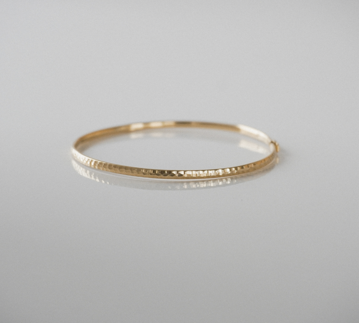 14k Gold Textured Bangle