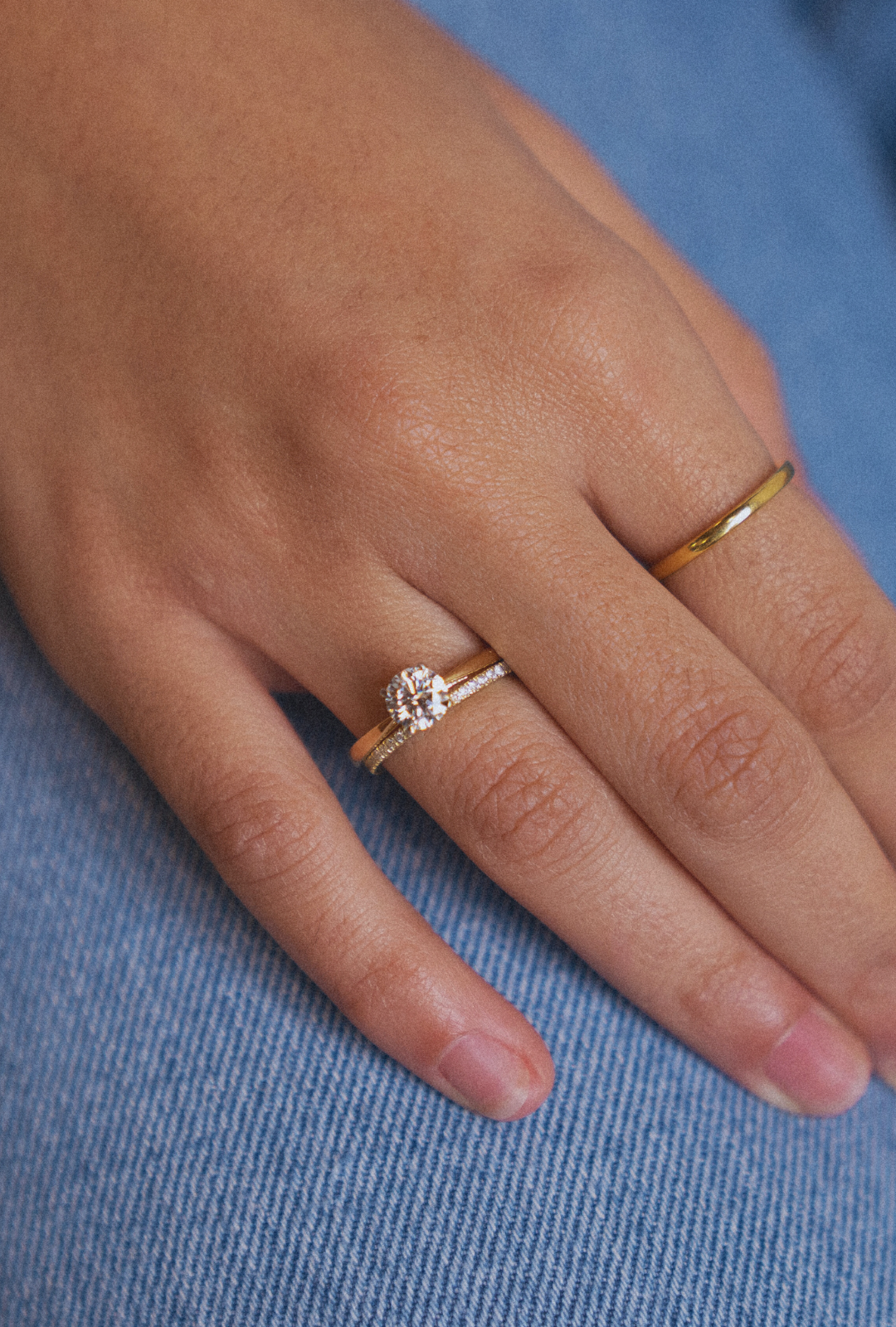 14k Solid Gold Half Eternity Ring