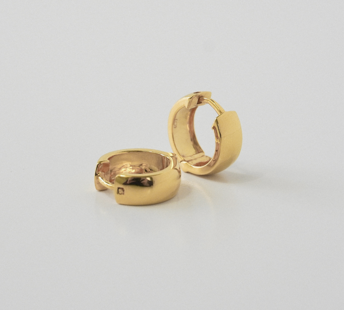 14k Solid Gold Thick Hoop Earrings