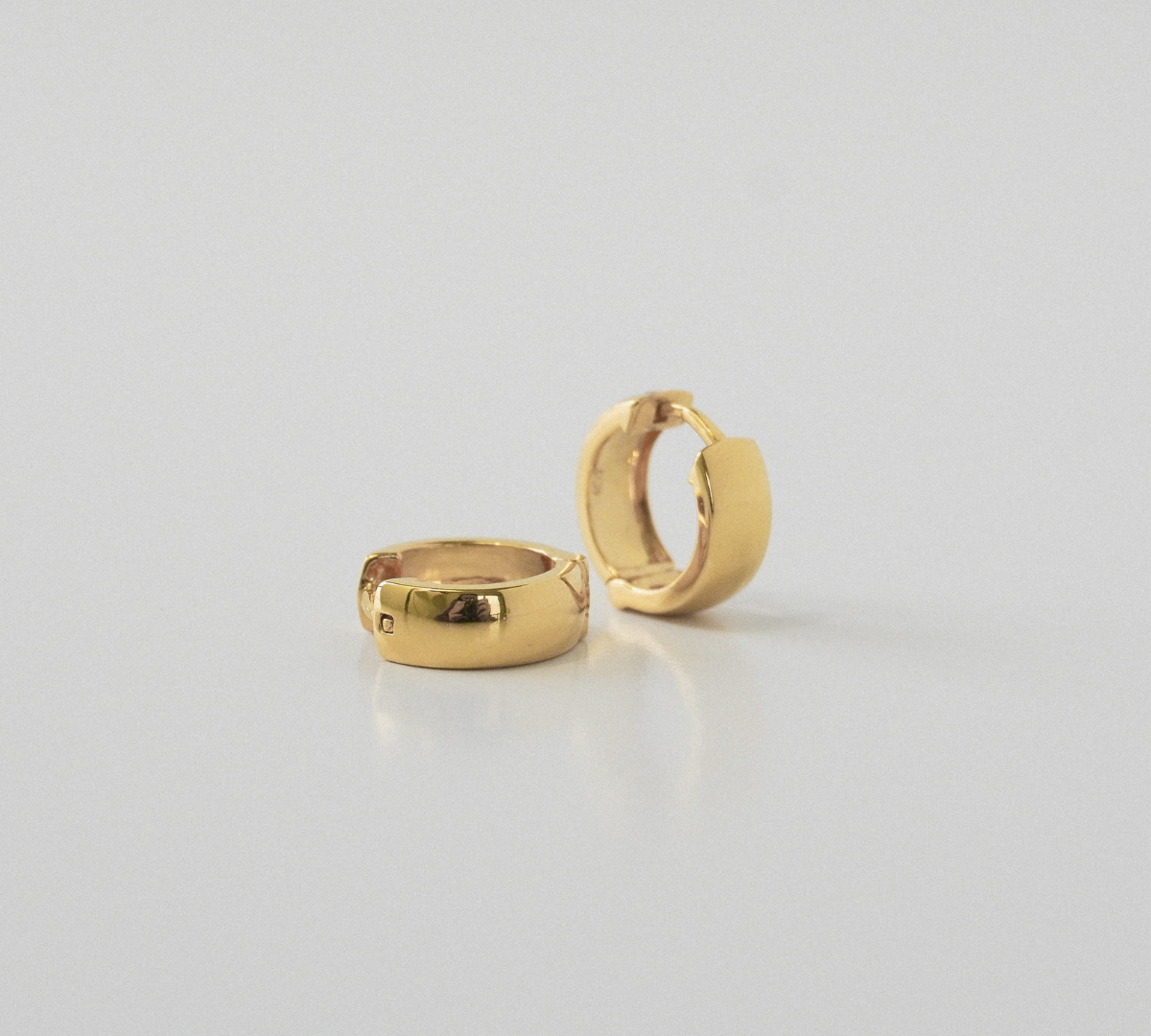 14k Solid Gold Thick Hoop Earrings