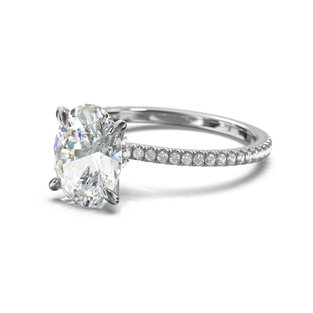 Oval Cut Celestial Engagement Ring