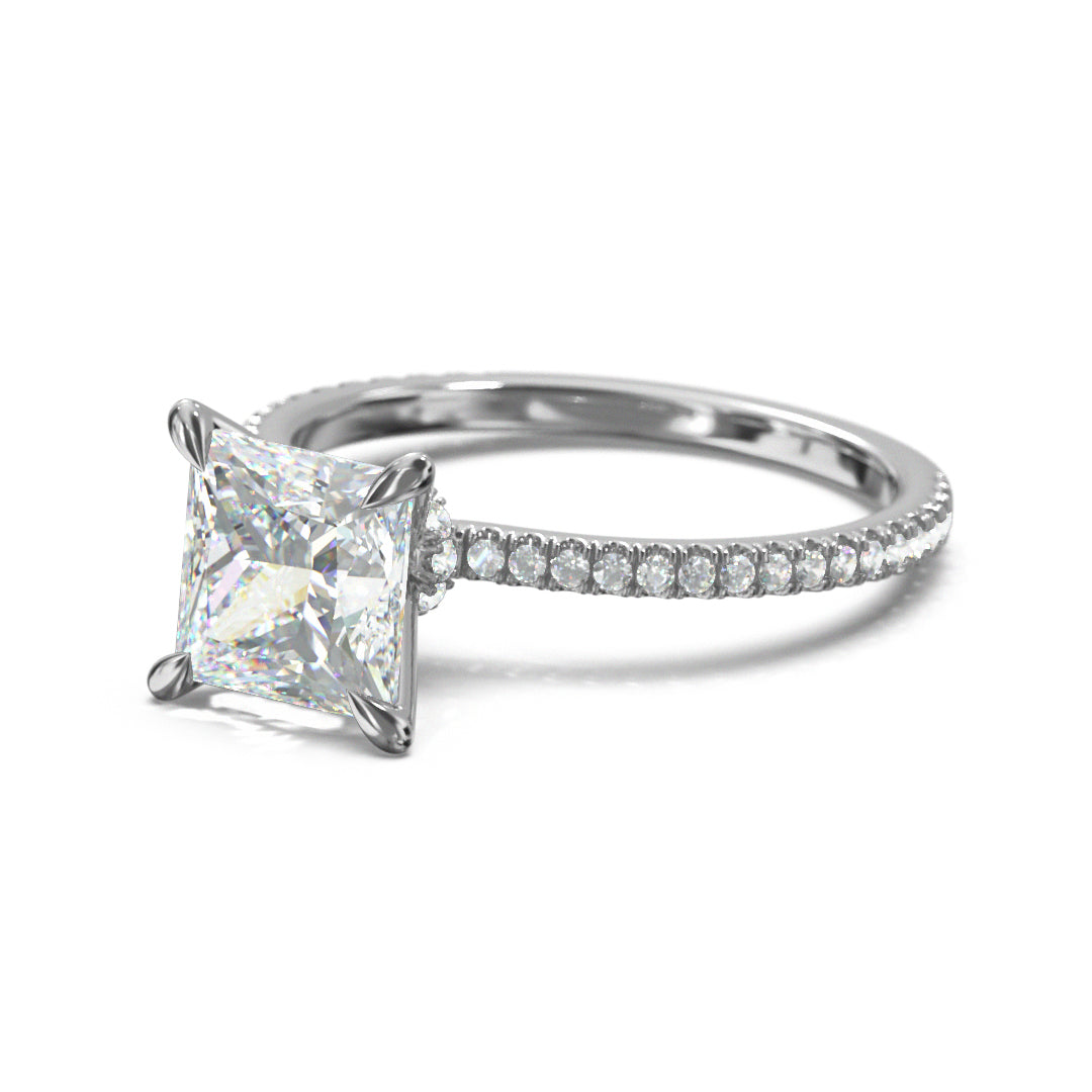 Princess Cut Celestial Engagement Ring