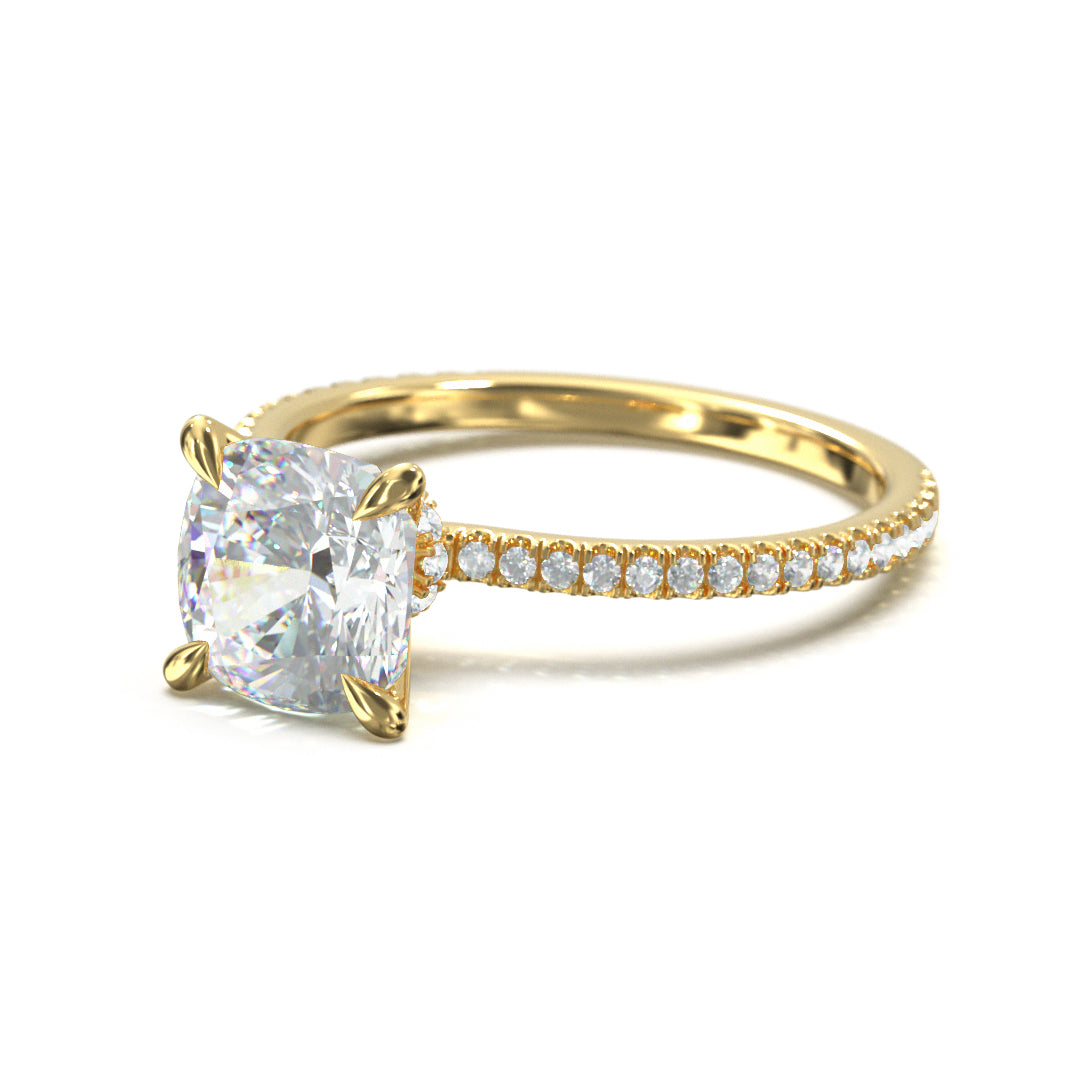 Cushion Cut Celestial Engagement Ring