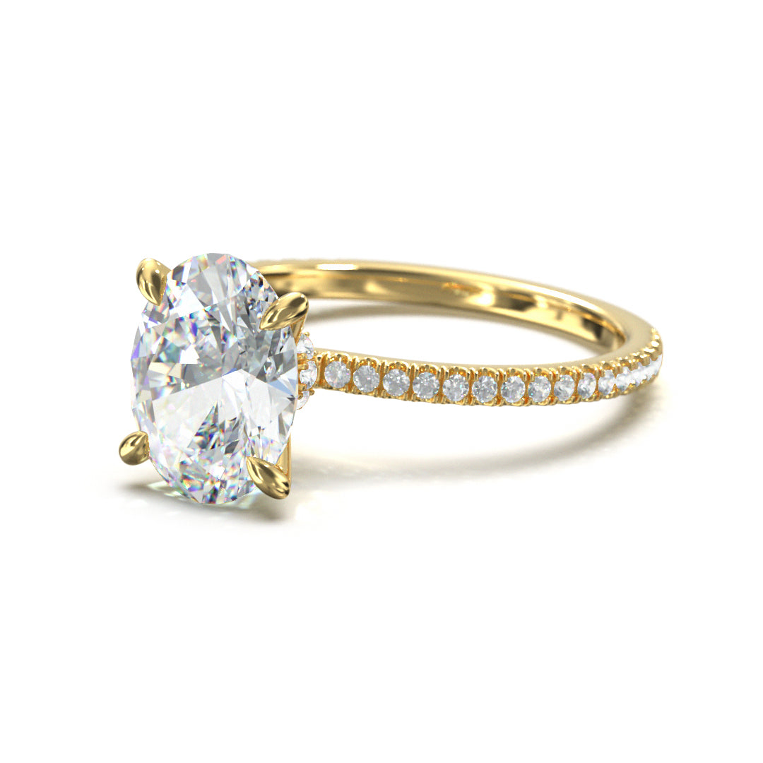 Oval Cut Celestial Engagement Ring
