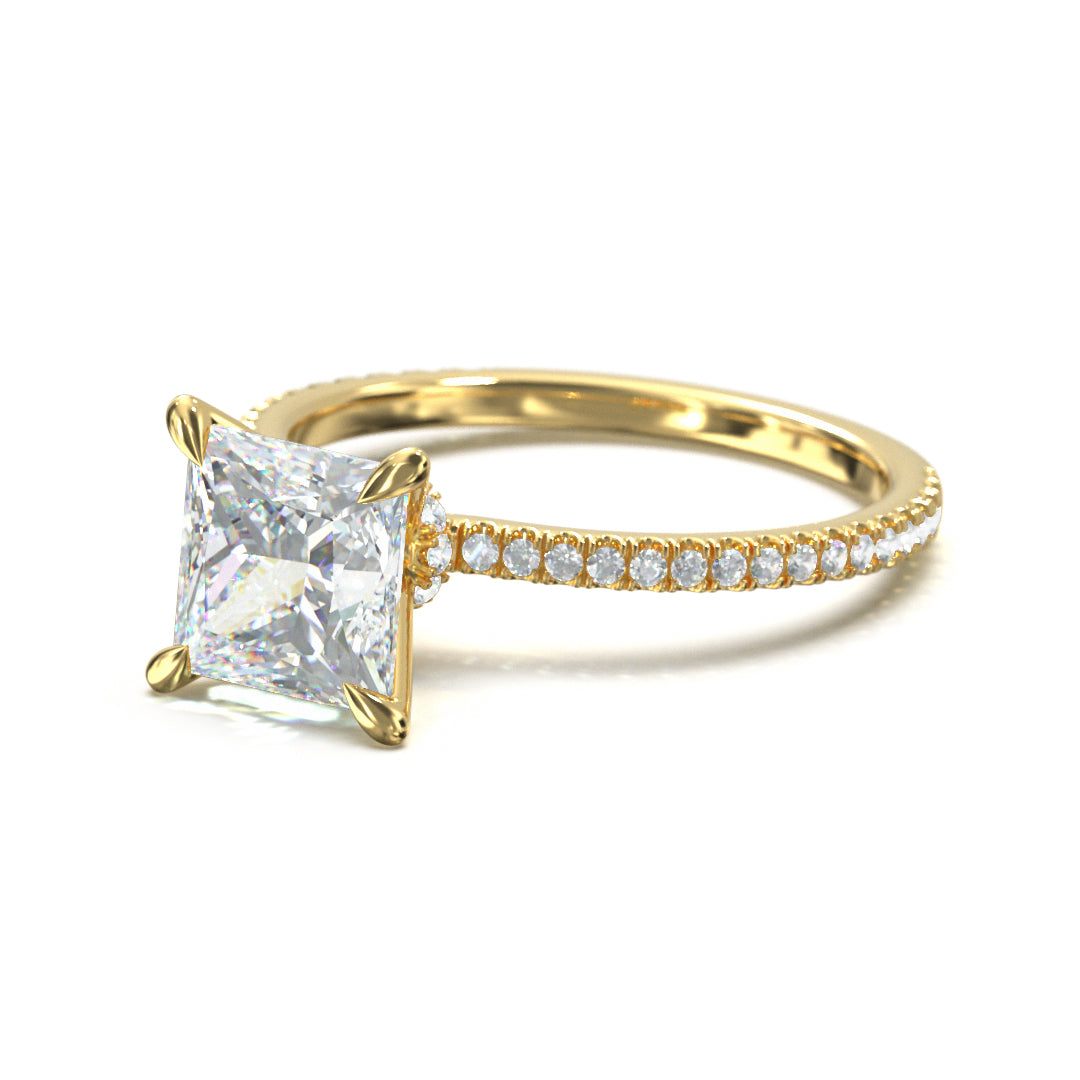 Princess Cut Celestial Engagement Ring