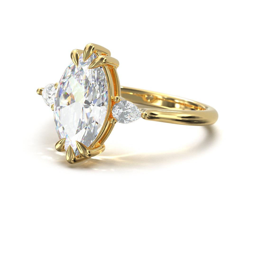 Marquise Cut Trident Engagement Ring